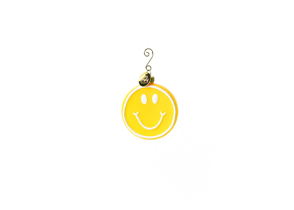Smiley Face Shaped Glass Ornament