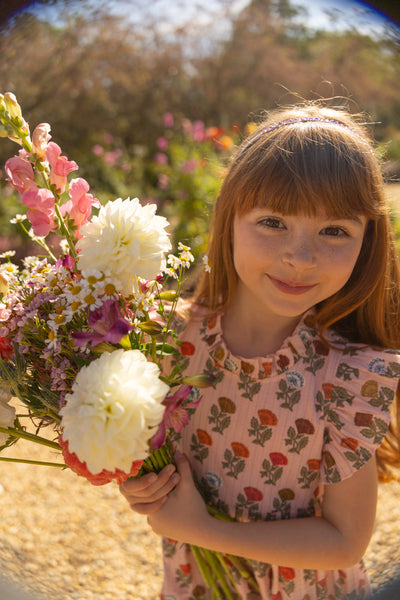 Jennifer Dress - Multi Flower Drop