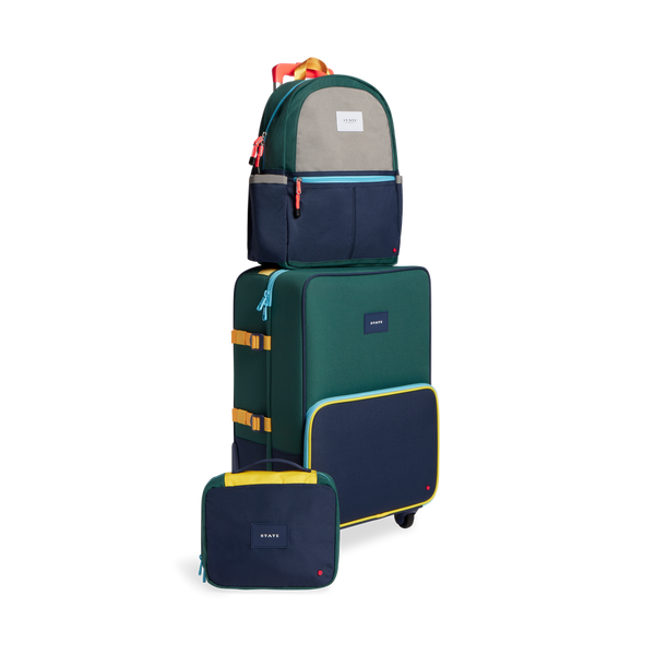 Logan Carry-On Suitcase - Green/Navy