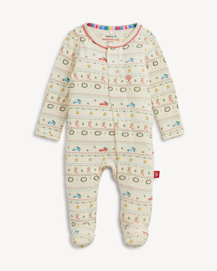 Magnetic RightFit Footie - Traditional Christmas