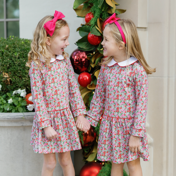 Lillian Girls' Dress - Floral Noel