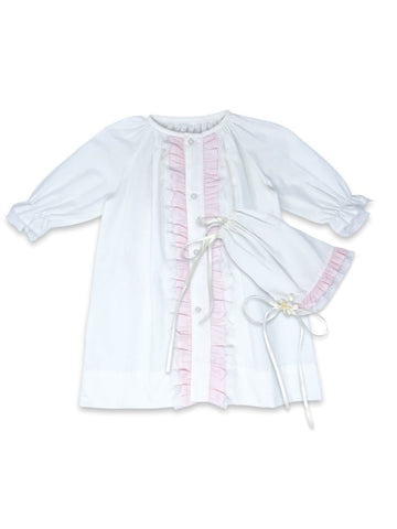 Timeless Daygown Set - Blessings White with Pink