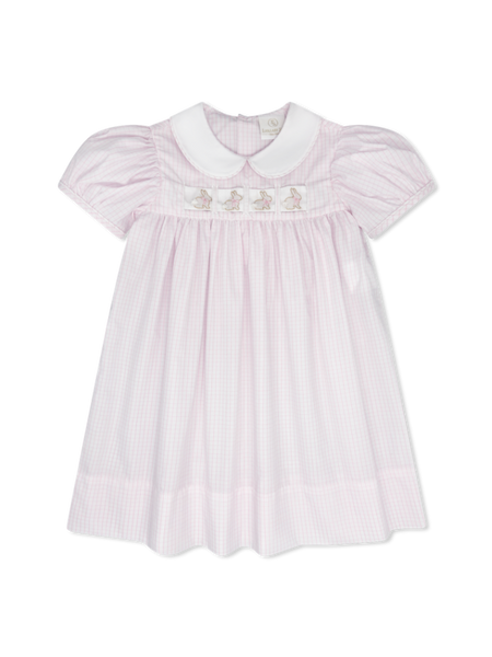 Ruth Ribbon Dress - Pink Windowpane