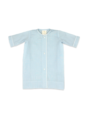 Welcome Little One Daygown - Baker Blue Minigingham