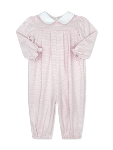 Leighann Romper LS - Pensacola Pink Ministripe