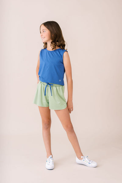 Maggie Mid Rise Sleeveless Top - Baton Rouge Blue