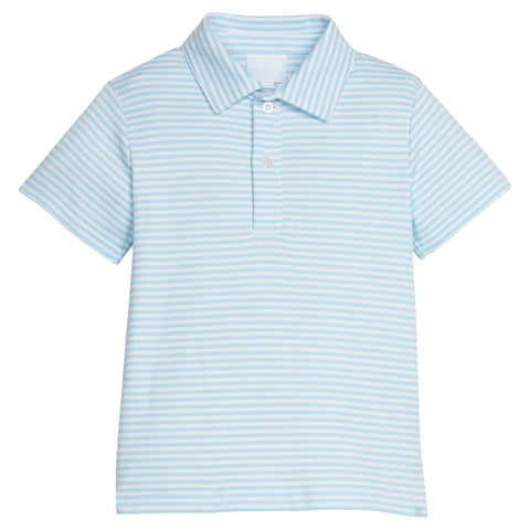 Short Sleeve Polo - Sky Stripe