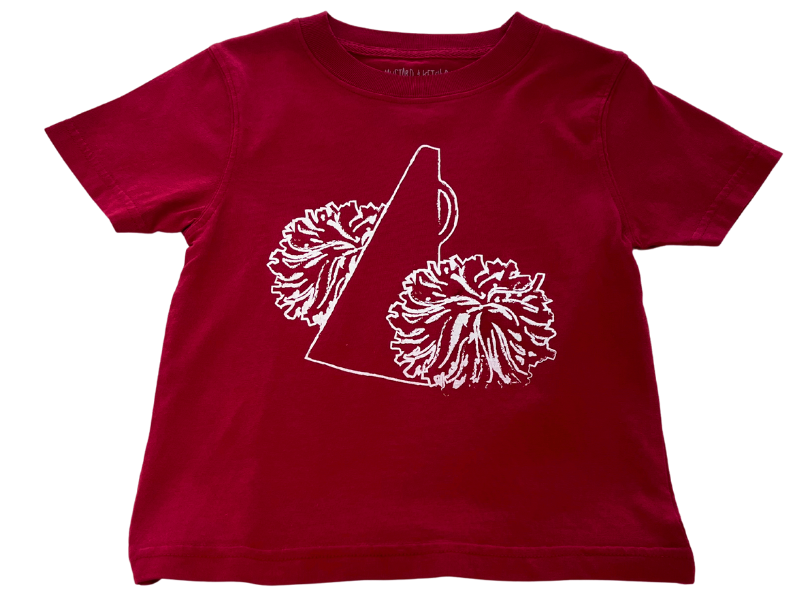 Maroon/White Poms T-Shirt