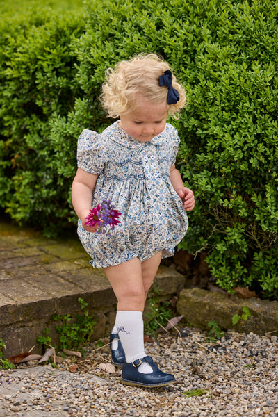 Smocked Bridget Bubble - Wisteria Floral