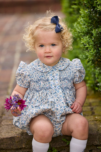 Smocked Bridget Bubble - Wisteria Floral