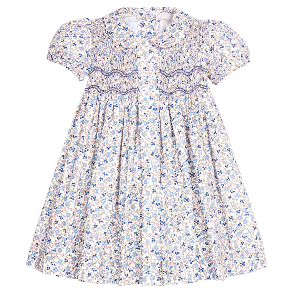 Smocked Bridget Dress - Wisteria Floral