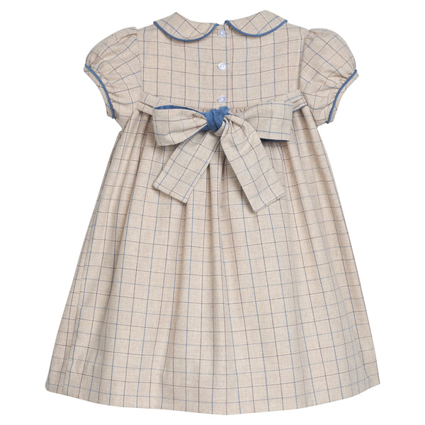 Smocked Natalie Dress - Durham Windowpane