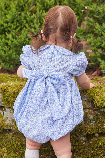 Smocked Peter Pan Bubble - Blue Vinings