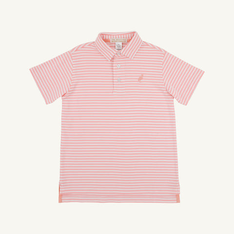 Prim and Proper Polo - Sanibel Salmon Stripe