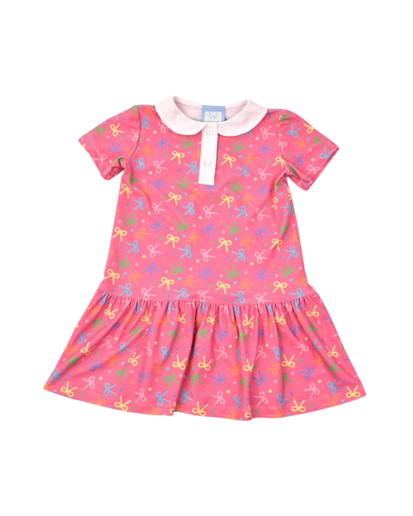 Short Sleeve Collar Dress, Bows