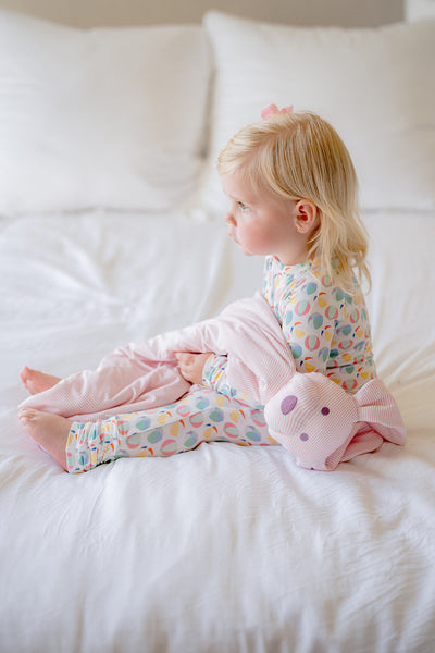 Dog Lovey Blanket - Pink Mini-Stripe