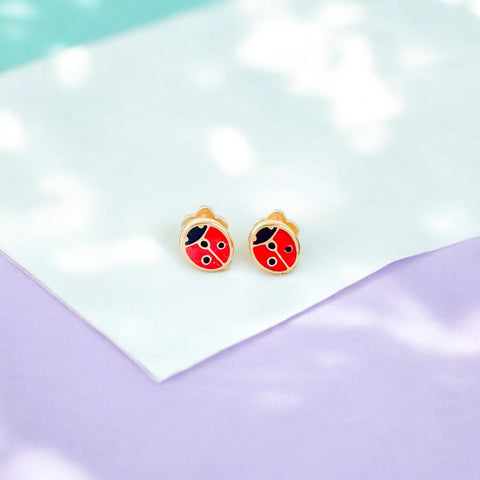 Ladybug Tiny Stud Earrings