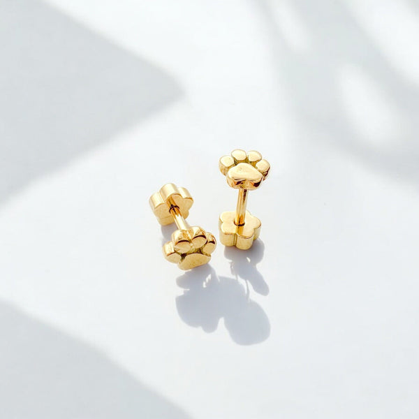 Paw Prints Tiny Stud Earrings