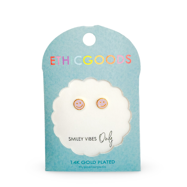 Smiley Face Tiny Stud Earrings