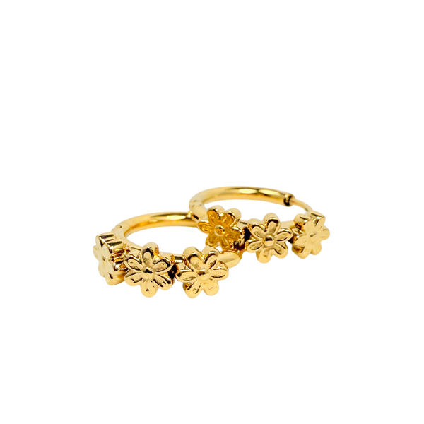 Gold Daisy Flower Hoop