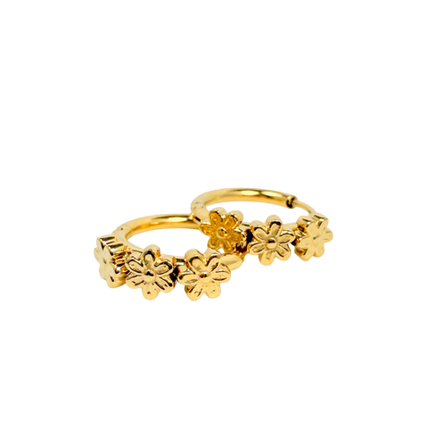 Gold Daisy Flower Hoop