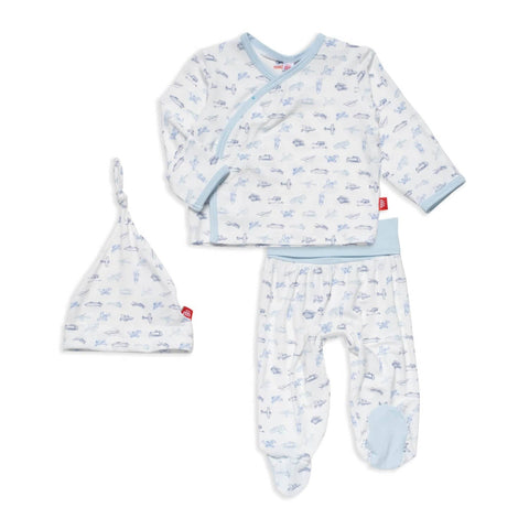 Magnetic Take-Me-Home Kimono Set - airplanes