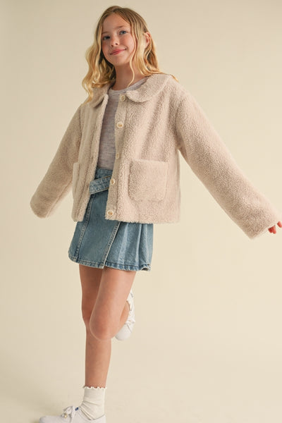 Peter Pan Collar Sherpa Jacket