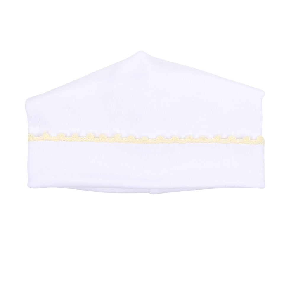 Baby Joy Yellow Crochet Trim Hat