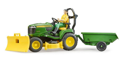 John Deere Lawn Tractor with Trailer and Gardener