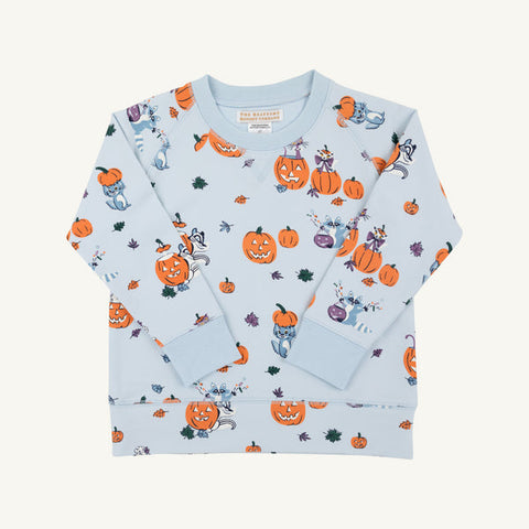 Cassidy Comfy Crewneck - Candy and Critters, blue
