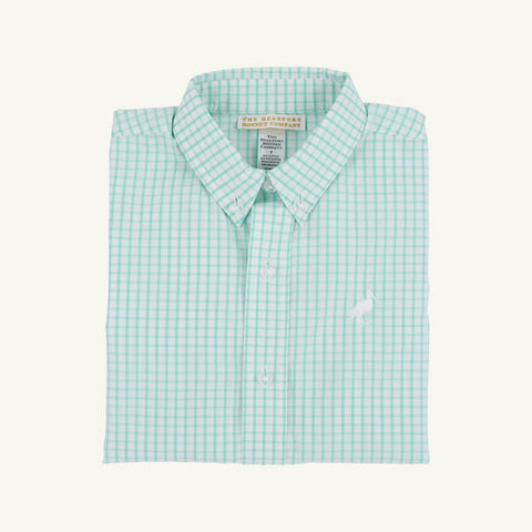 Dean's List Dress Shirt - Turks Teal Windowpane