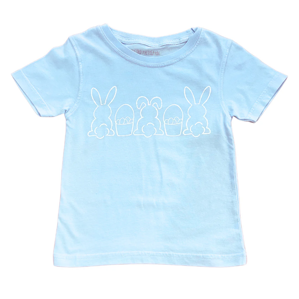 Light Blue Bunnies and Baskets T-Shirt