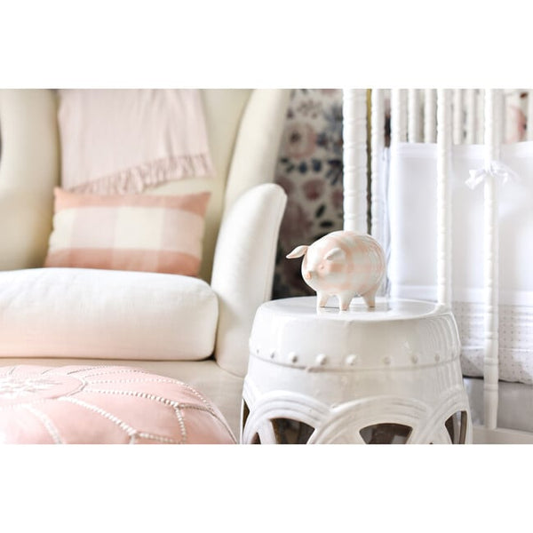Gingham Piggy Bank - Pink