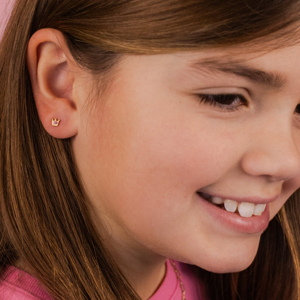 Princess Crowns Tiny Stud Earrings
