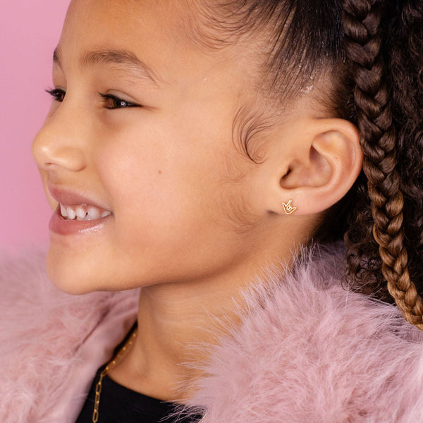 "I Love You" Tiny Stud Earrings