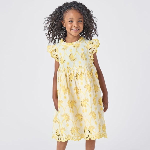 Cynthia Dress - Bright Yellow Eyelet