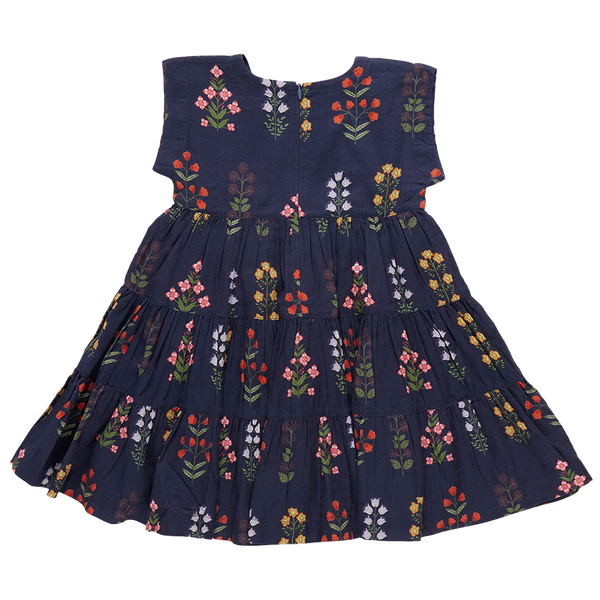 Peachy Dress - Navy Field Floral