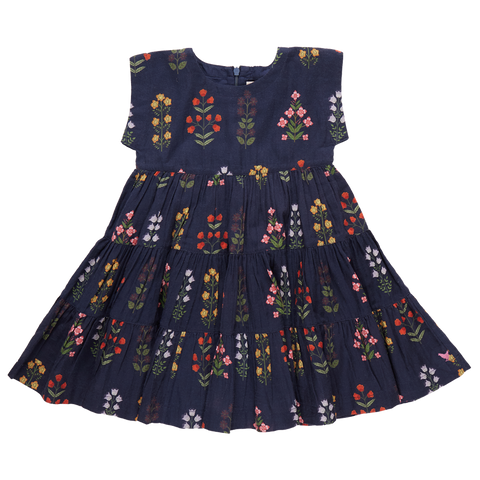 Peachy Dress - Navy Field Floral