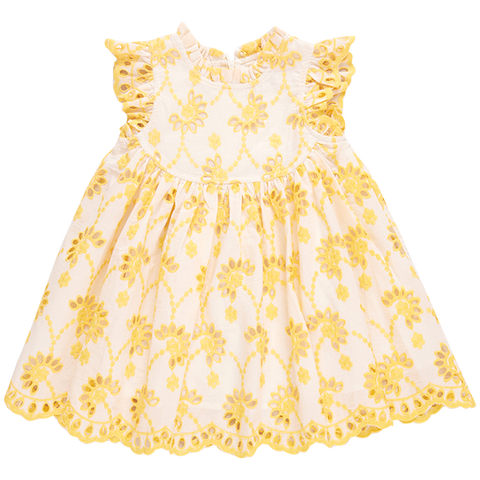 Cynthia Dress - Bright Yellow Eyelet