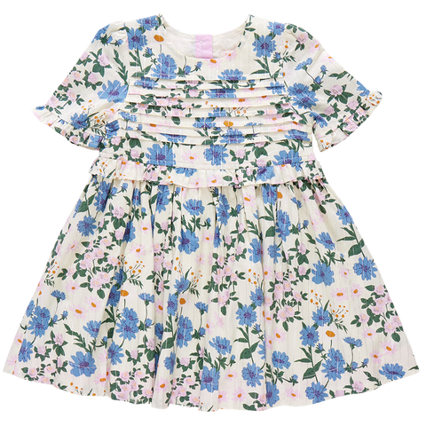 Raquel Dress - Melon Daisy Floral