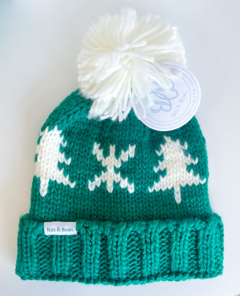 Bobble Hat - Evergreen Trees