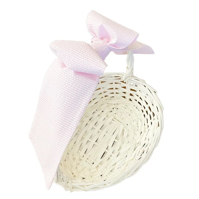 Basket Bow - Pink Seersucker