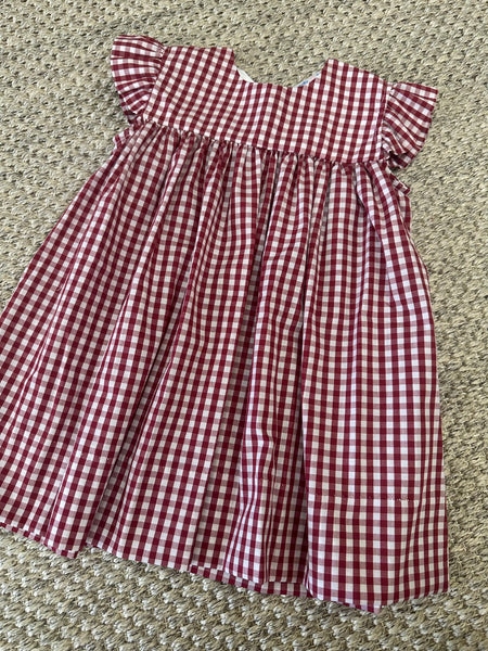 Maroon Gingham Dress