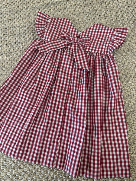 Maroon Gingham Dress