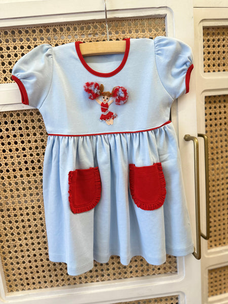 Cheerleader Applique PomPom Dress