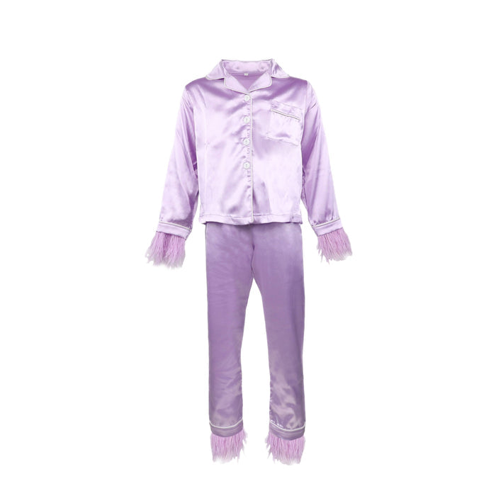 Lavender Feather Silky Pajamas