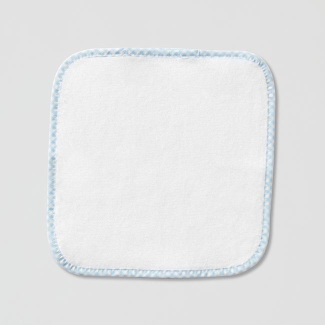 Baby Washcloths - Light Blue Gingham on White