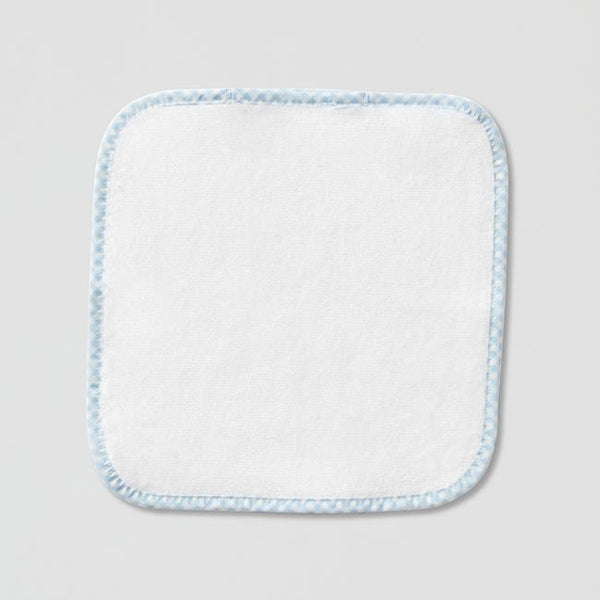 Baby Washcloths - Light Blue Gingham on White