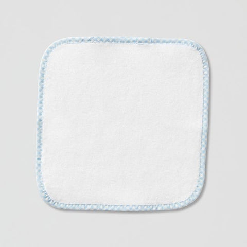 Baby Washcloths - Light Blue Gingham on White