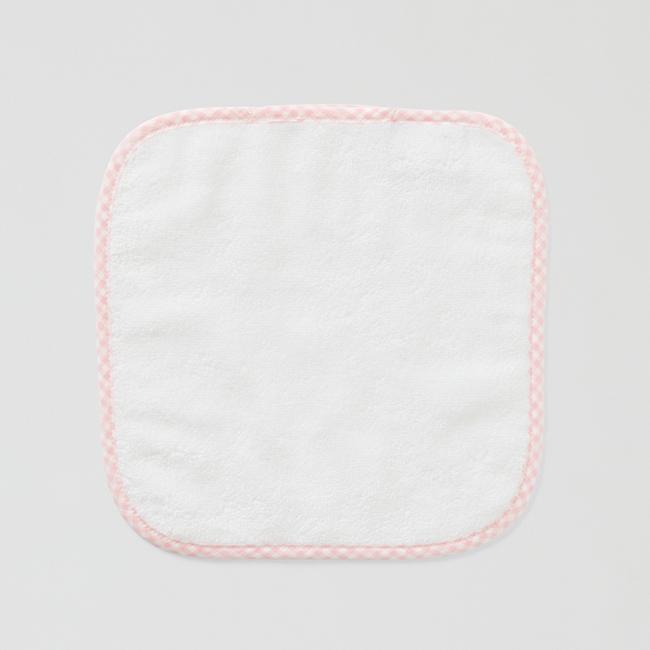 Baby Washcloths - Light Pink Gingham on White
